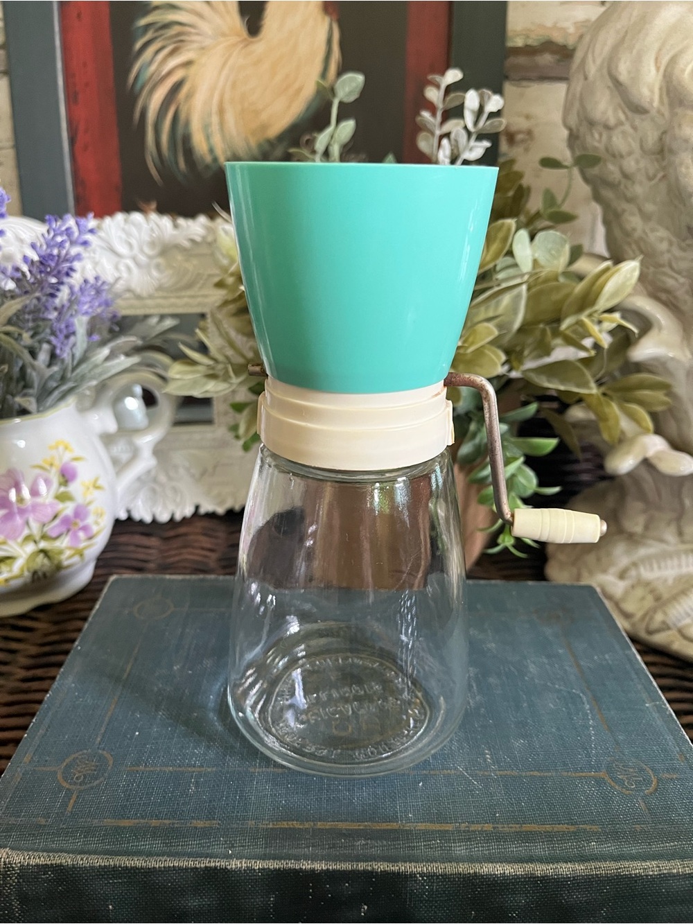 Vintage Federal Housewares nut grinder 
with Turquoise